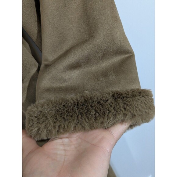 Lauren Ralph Lauren Faux Sherpa Suede Double Breasted Coat Long Heavy Sz 2XL - Picture 12 of 16